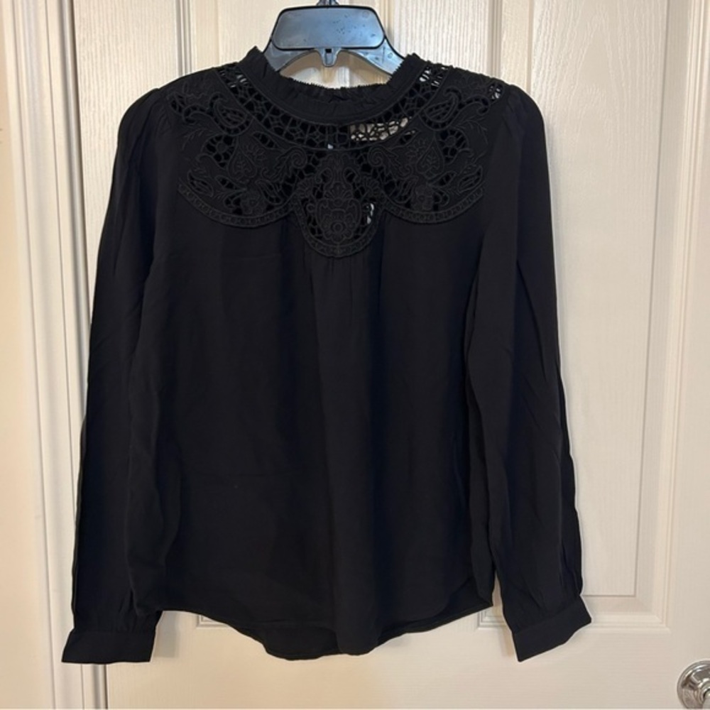 Loft Elegant Black Lace Women's Top in Black Size XS